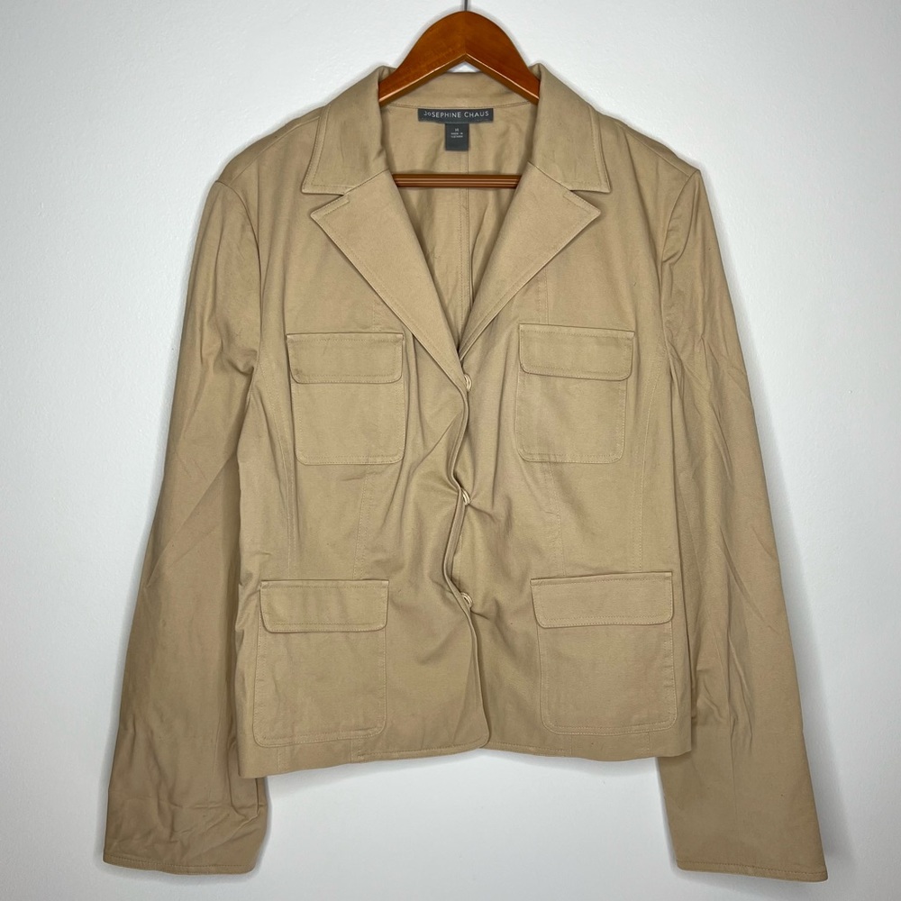 Josephine Chaus Blazer Tan Cream New with Tags Size Womens 14